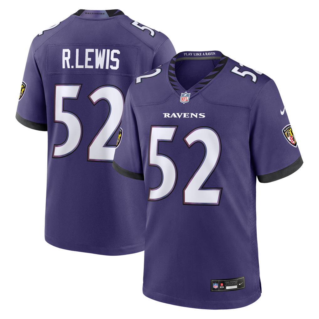 Men's Baltimore Ravens Ray Lewis Nike Purple Team Retired Player Game Jersey