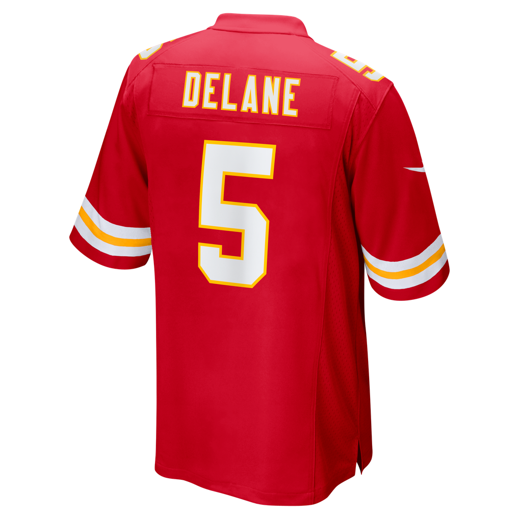 Men's Kansas City Chiefs Mansoor Delane Nike Red Team Game Jersey - Image 6