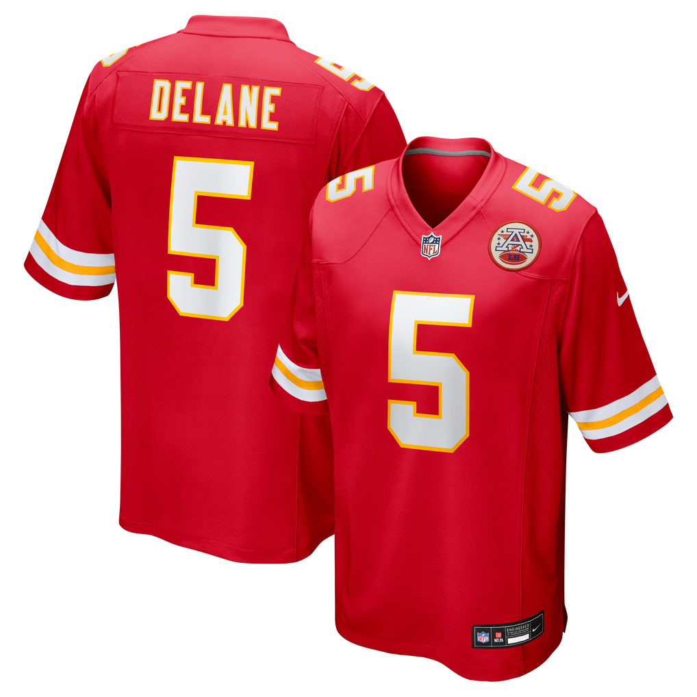 Men's Kansas City Chiefs Mansoor Delane Nike Red Team Game Jersey - Image 1