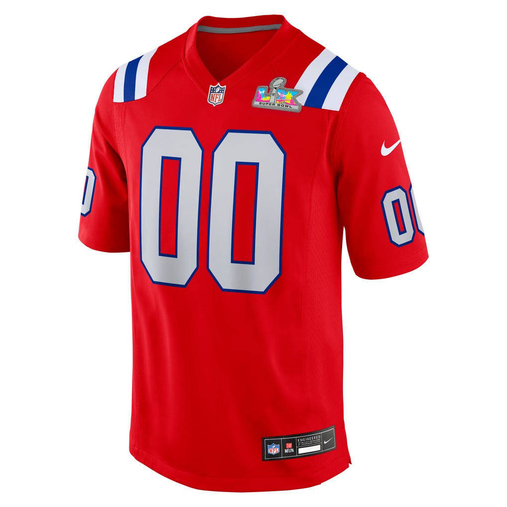 Men's New England Patriots  Nike Red Super Bowl LX Patch Custom Game Jersey - Image 3