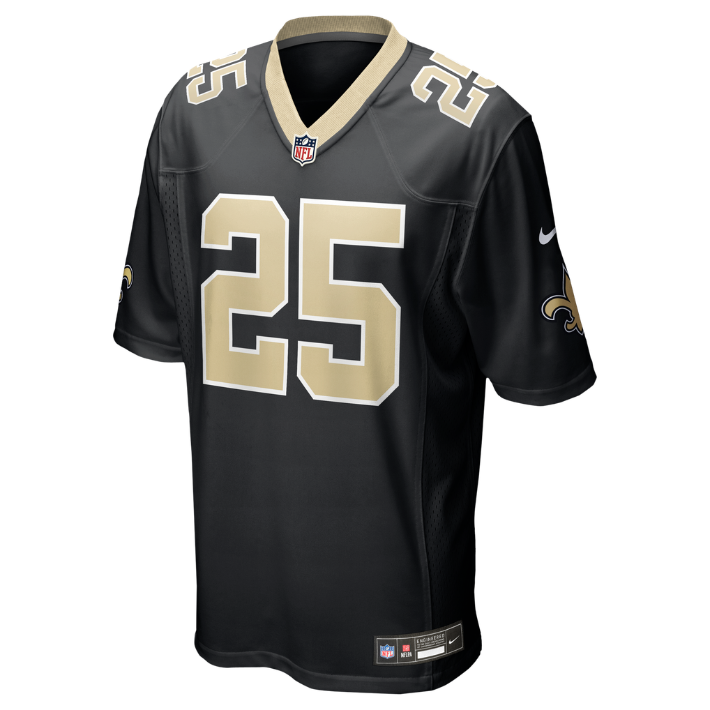 Men's New Orleans Saints Rejzohn Wright Nike  Black Team Game Jersey - Image 3