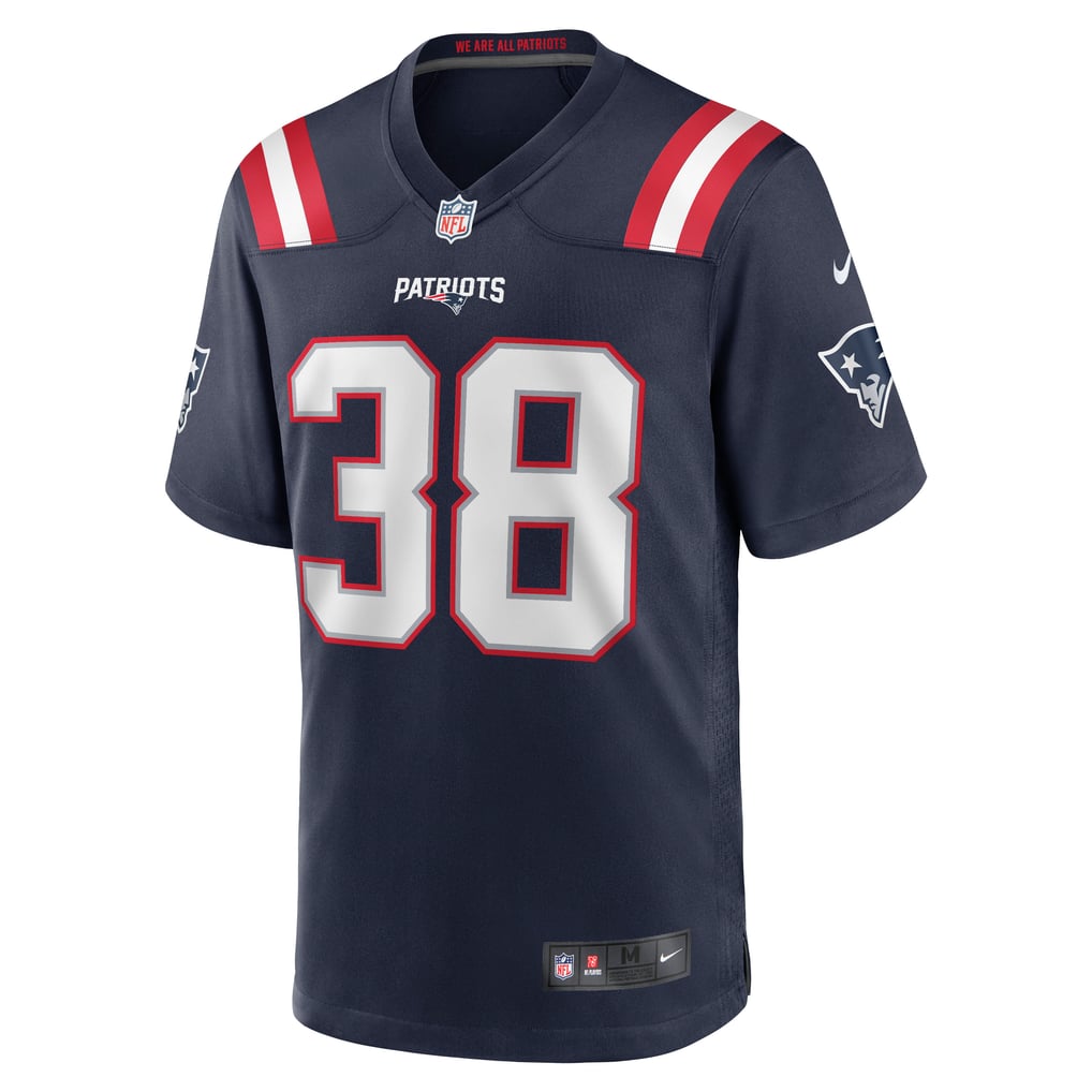Men's New England Patriots Rhamondre Stevenson Nike Navy Game Jersey - Image 3