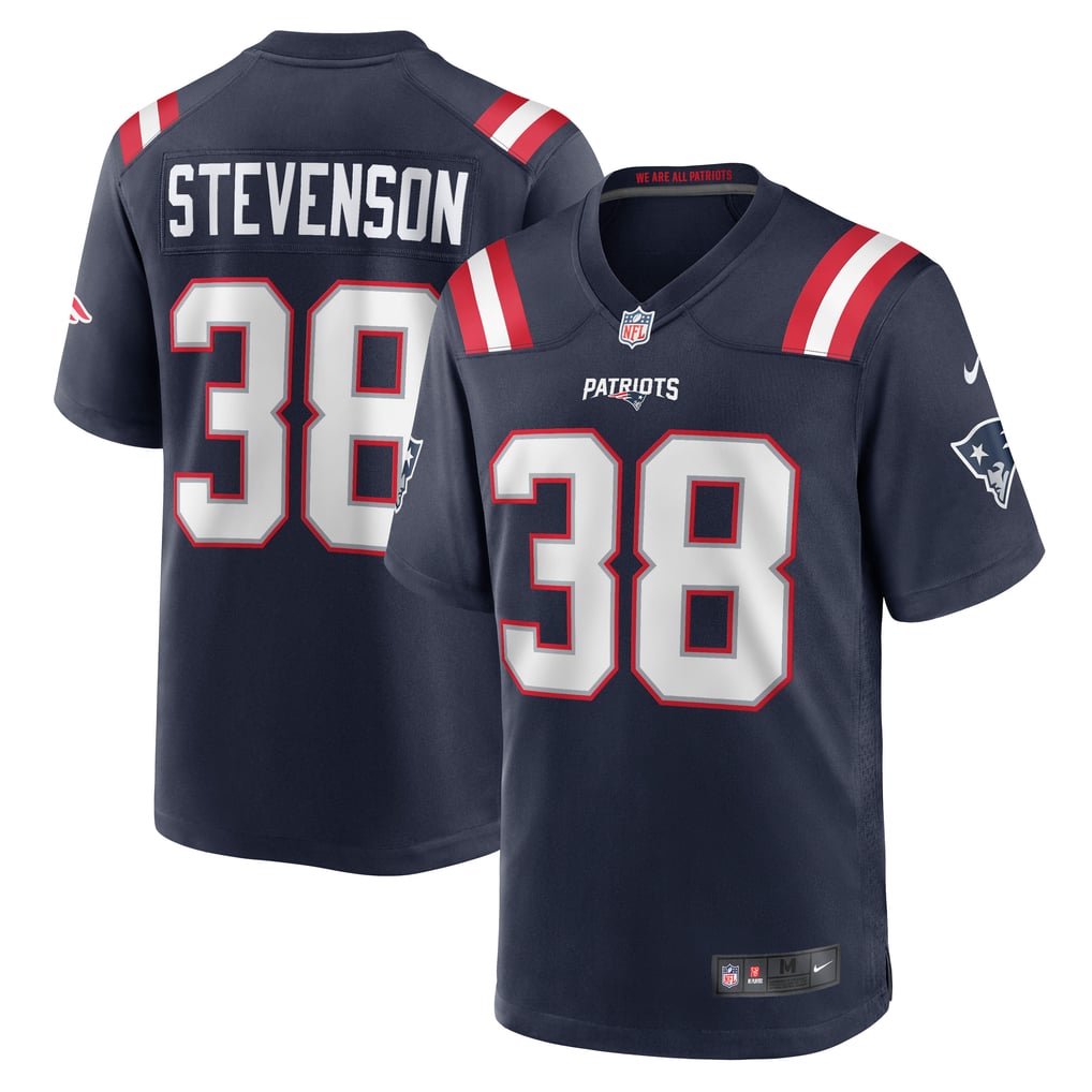Men's New England Patriots Rhamondre Stevenson Nike Navy Game Jersey - Image 1