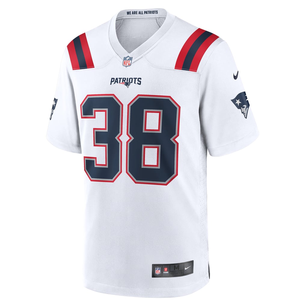 Men's New England Patriots Rhamondre Stevenson Nike White Game Player Jersey - Image 3