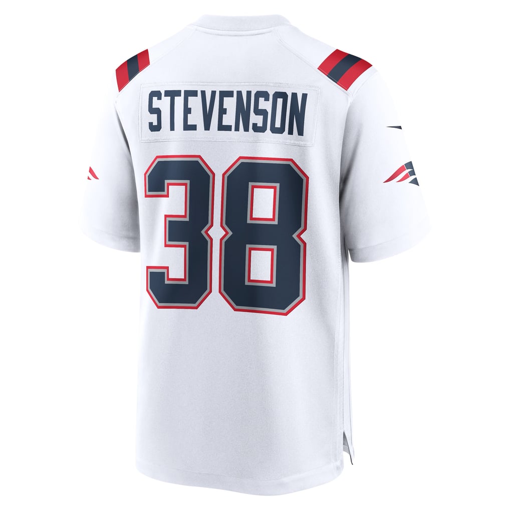 Men's New England Patriots Rhamondre Stevenson Nike White Game Player Jersey - Image 4