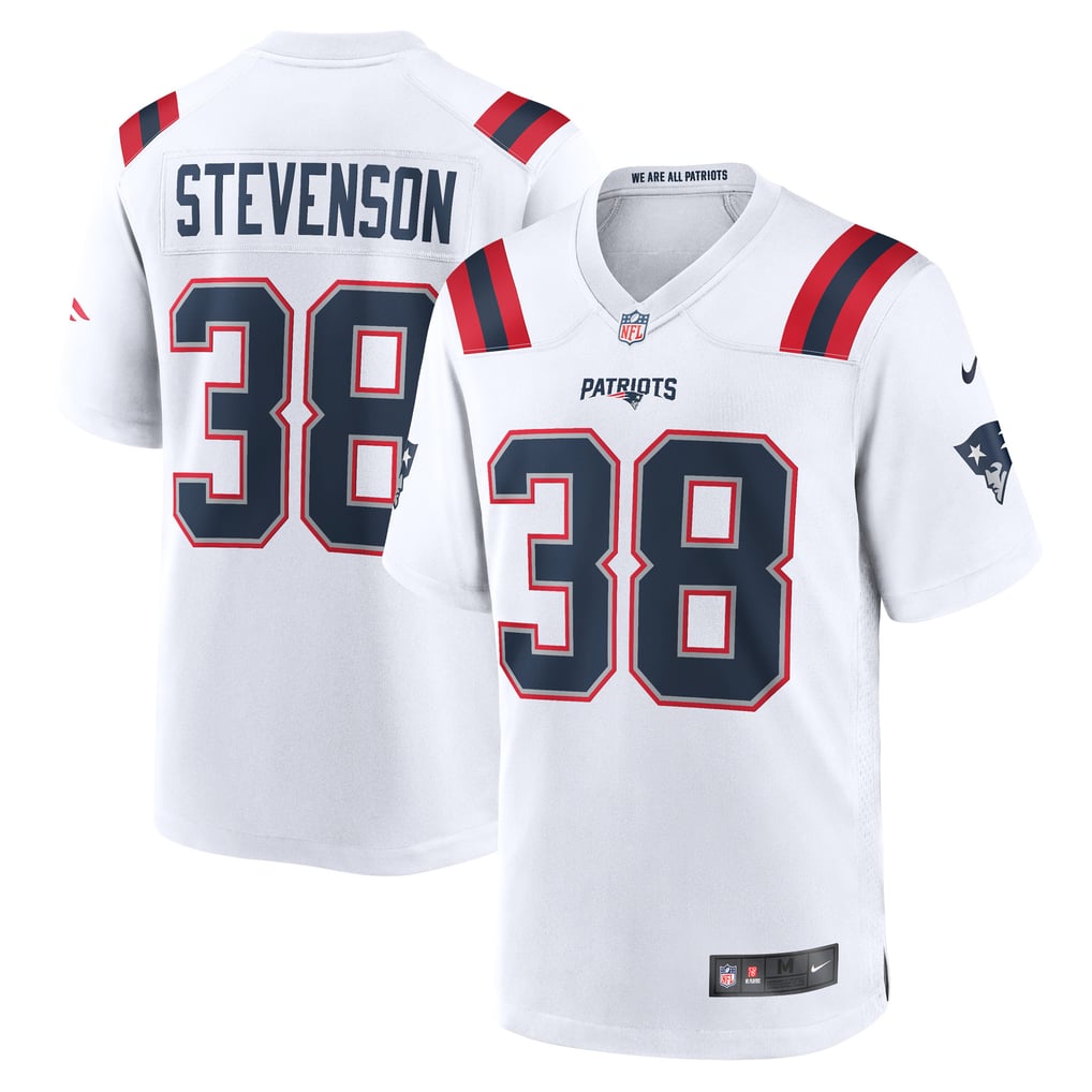 Men's New England Patriots Rhamondre Stevenson Nike White Game Player Jersey - Image 1