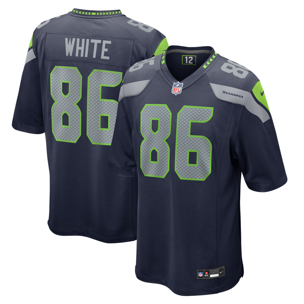 Men's Seattle Seahawks Ricky White Nike College Navy Team Game Jersey - Image 2