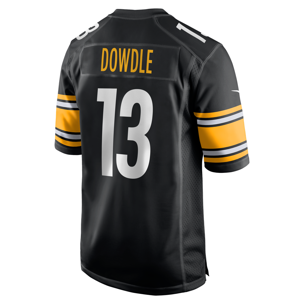 Men's Pittsburgh Steelers Rico Dowdle Nike Black Game Jersey - Image 4