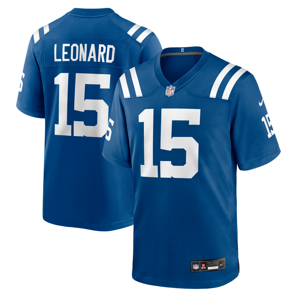 Men's Indianapolis Colts Riley Leonard Nike  Royal Team Game Jersey - Image 1