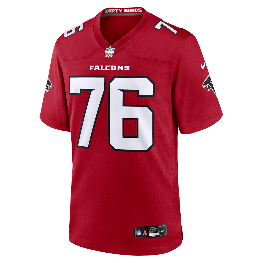 Men's Atlanta Falcons Riley Mahlman Nike Red Team Game Jersey