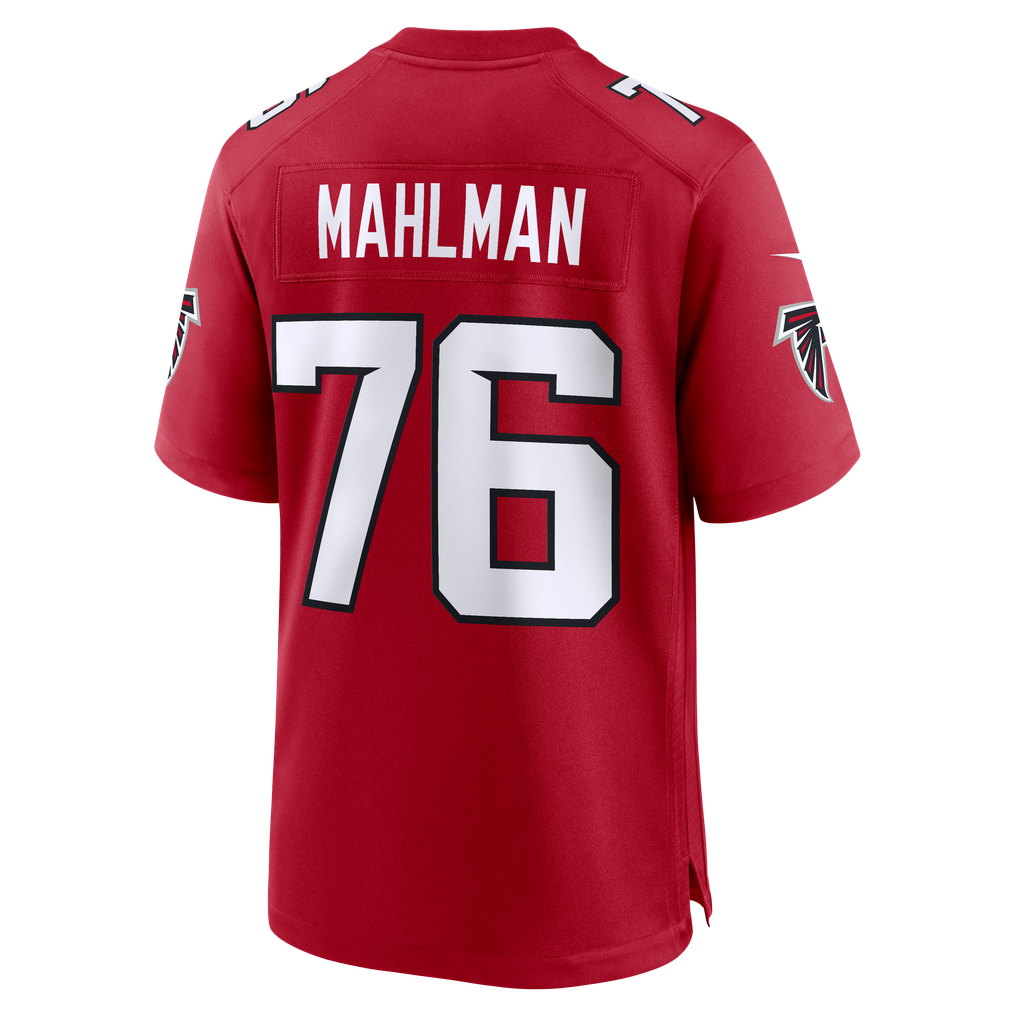 Men's Atlanta Falcons Riley Mahlman Nike Red Team Game Jersey