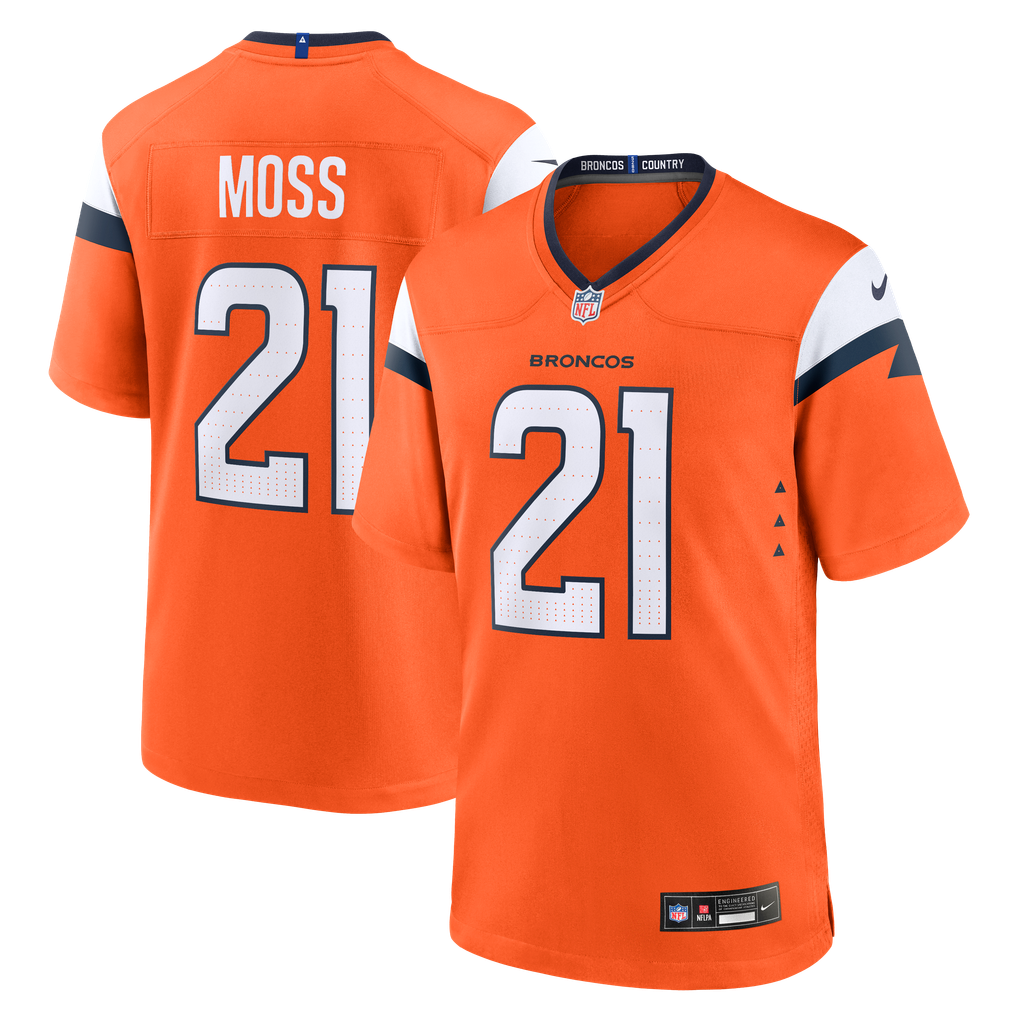 Men's Denver Broncos Riley Moss Nike  Orange Team Game Jersey - Image 1