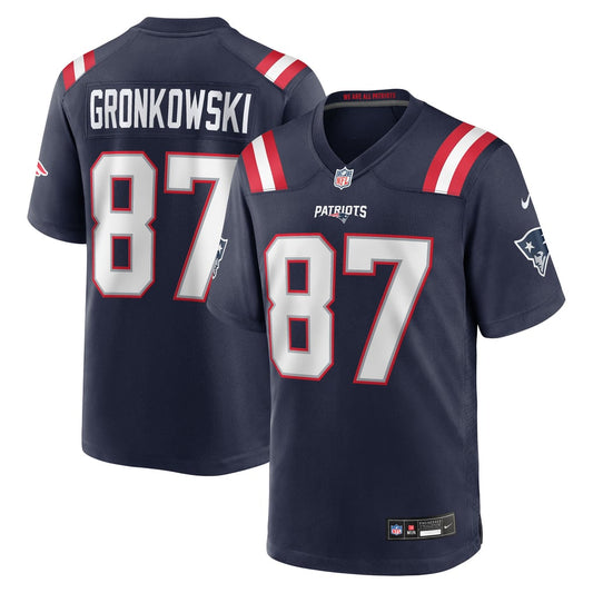 Men's New England Patriots Rob Gronkowski Nike  Navy Team Retired Player Game Jersey - Image 1