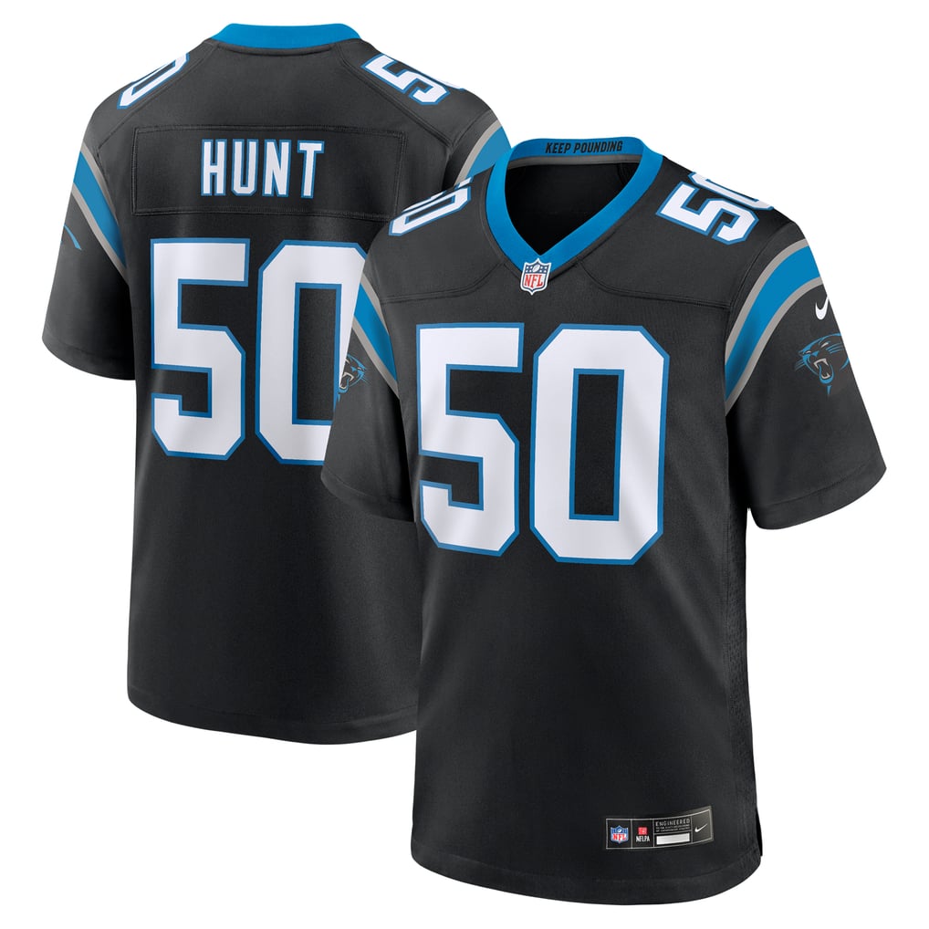 Men's Carolina Panthers Robert Hunt Nike Black Game Jersey - Image 2