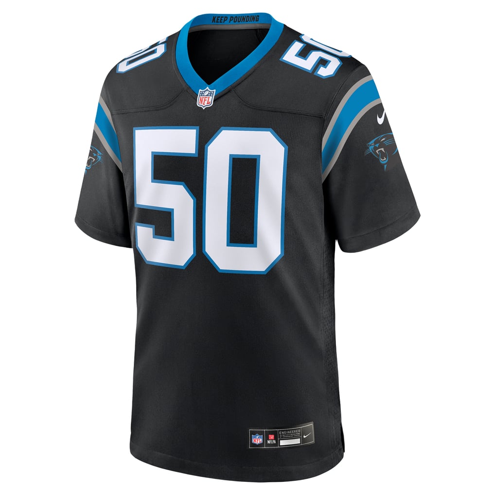 Men's Carolina Panthers Robert Hunt Nike Black Game Jersey - Image 3