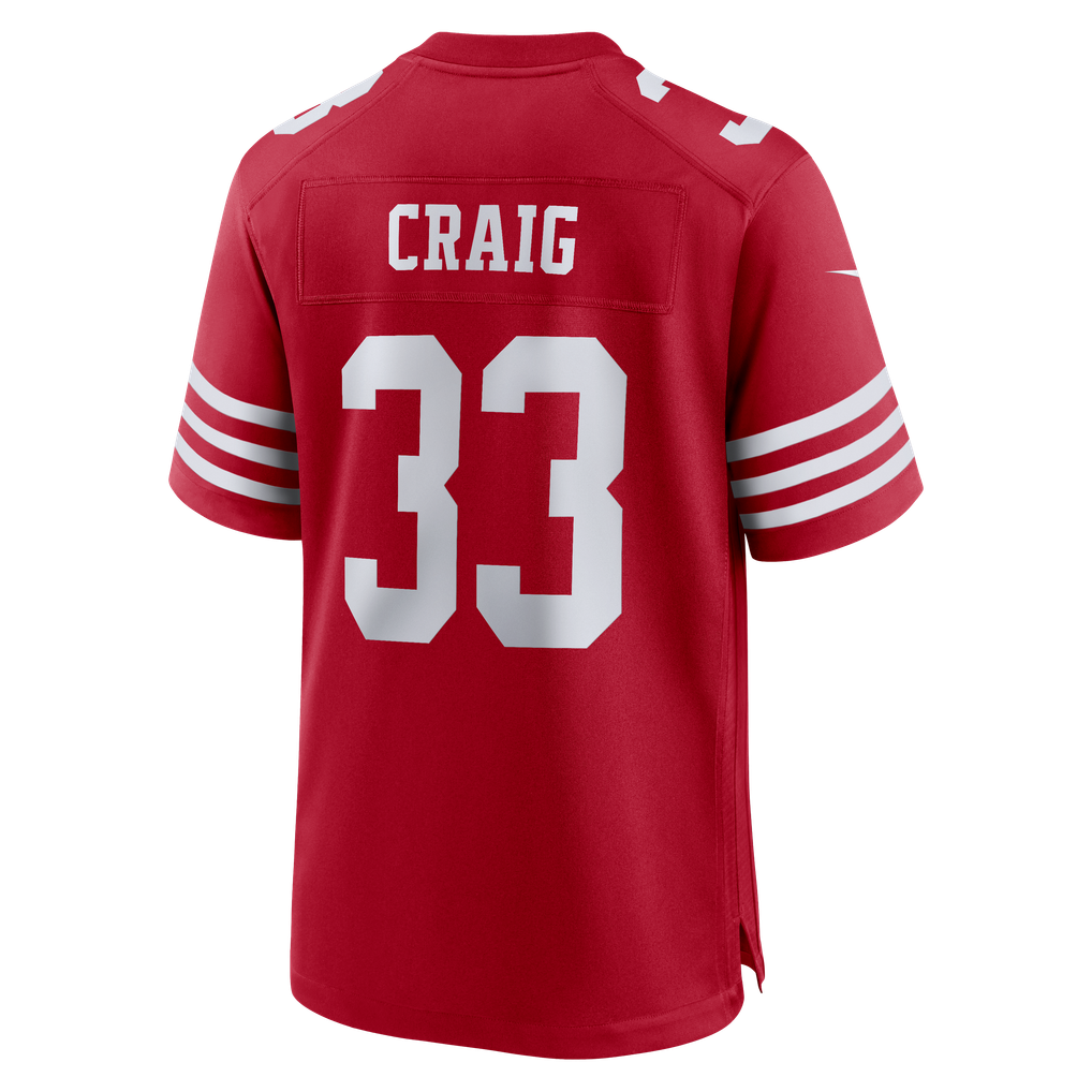 Men's San Francisco 49ers Roger Craig Nike Scarlet Team Retired Game Jersey - Image 6