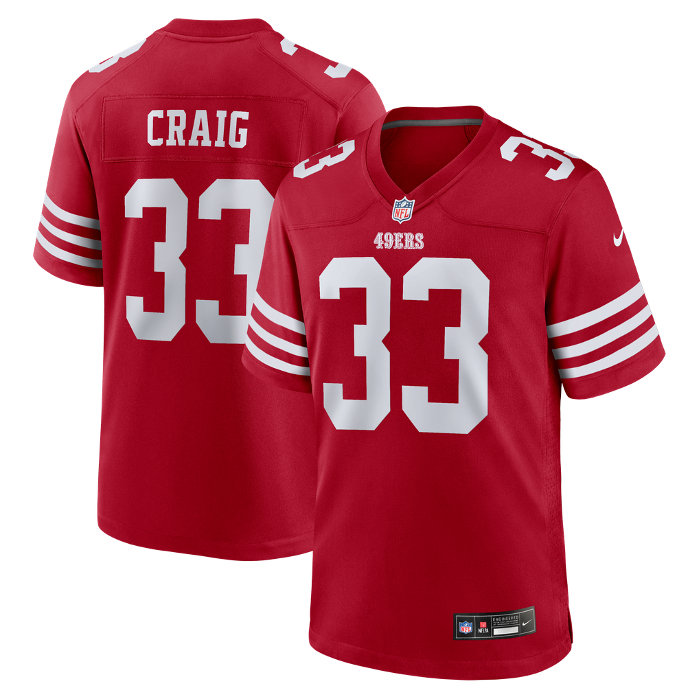 Men's San Francisco 49ers Roger Craig Nike Scarlet Team Retired Game Jersey - Image 1