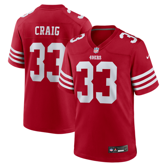 Men's San Francisco 49ers Roger Craig Nike Scarlet Team Retired Game Jersey - Image 1