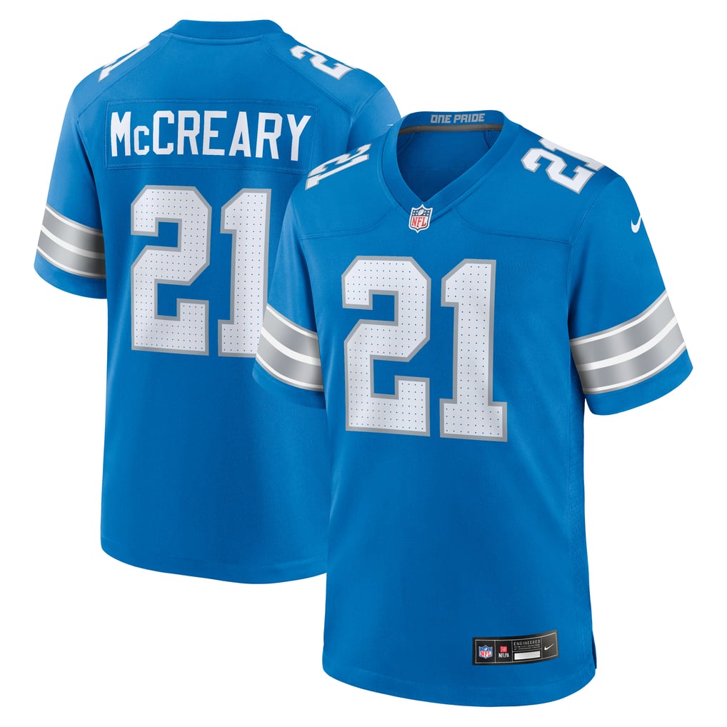 Men's Detroit Lions Roger McCreary Nike  Blue Team Game Jersey - Image 1