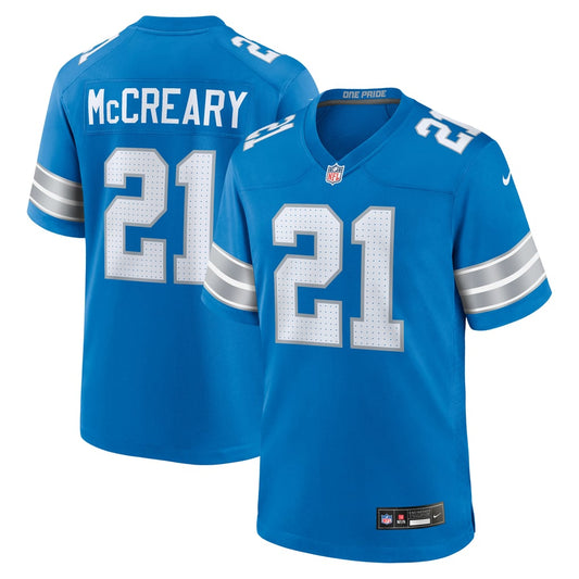 Men's Detroit Lions Roger McCreary Nike  Blue Team Game Jersey - Image 1