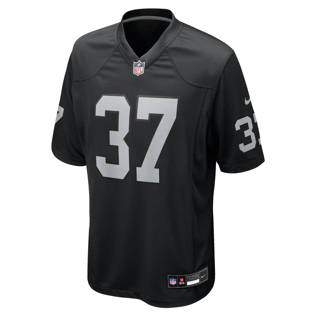 Men's Las Vegas Raiders Roman Hemby Nike Black Team Game Jersey - Image 5