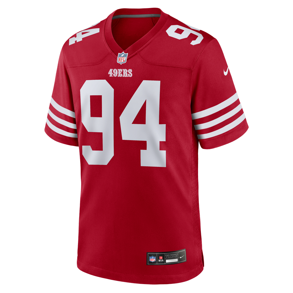 Men's San Francisco 49ers Romello Height Nike Scarlet Team Game Jersey - Image 5