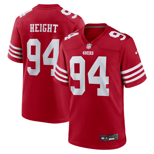 Men's San Francisco 49ers Romello Height Nike Scarlet Team Game Jersey - Image 1
