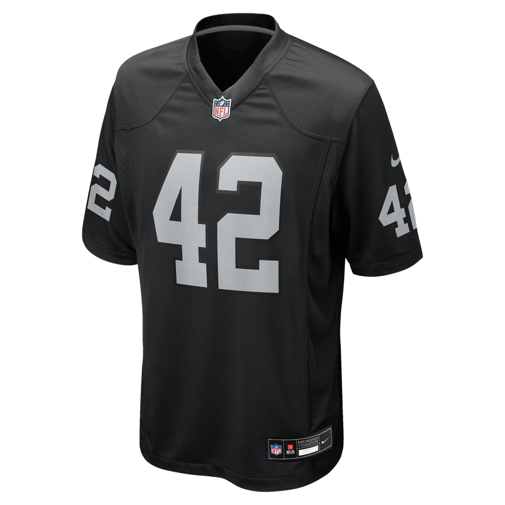 Men's Las Vegas Raiders Ronnie Lott Nike Black Game Retired Player Jersey - Image 3