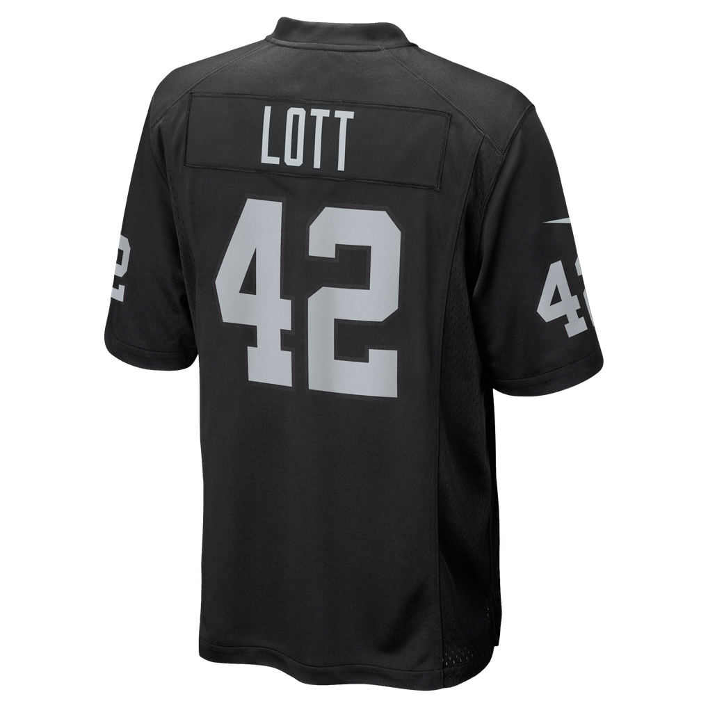 Men's Las Vegas Raiders Ronnie Lott Nike Black Game Retired Player Jersey - Image 4