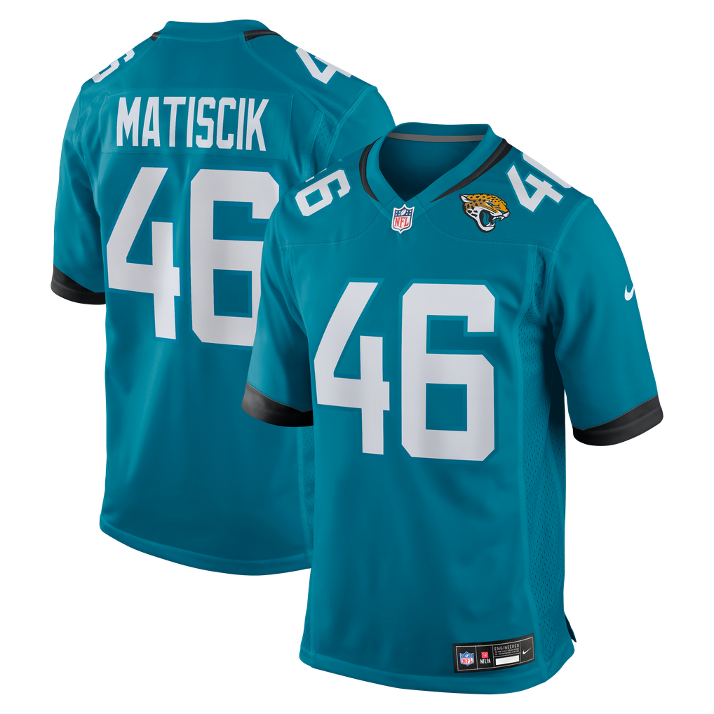 Men's Jacksonville Jaguars Ross Matiscik Nike Teal Game Jersey - Image 1
