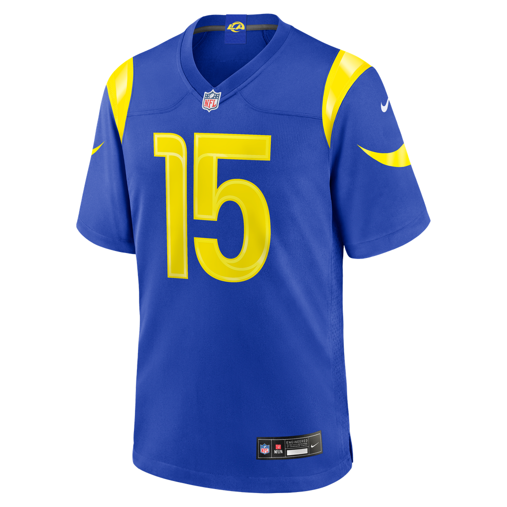 Men's Los Angeles Rams Ty Simpson Nike Royal Team Game Jersey - Image 3