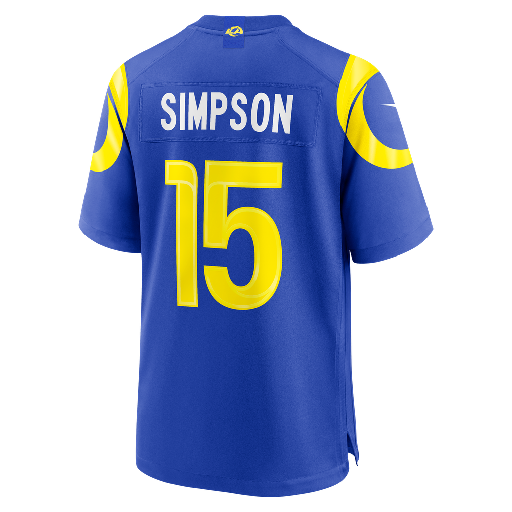 Men's Los Angeles Rams Ty Simpson Nike Royal Team Game Jersey - Image 4