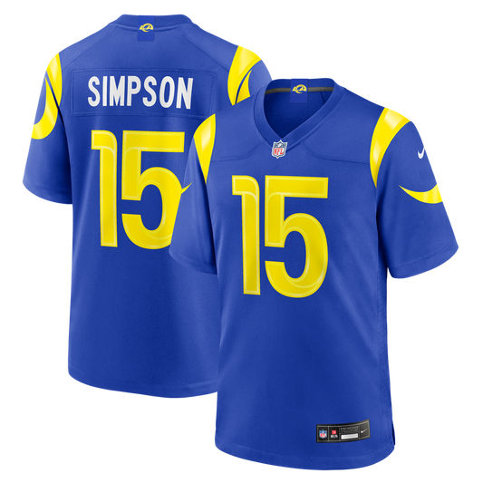 Men's Los Angeles Rams Ty Simpson Nike Royal Team Game Jersey - Image 1