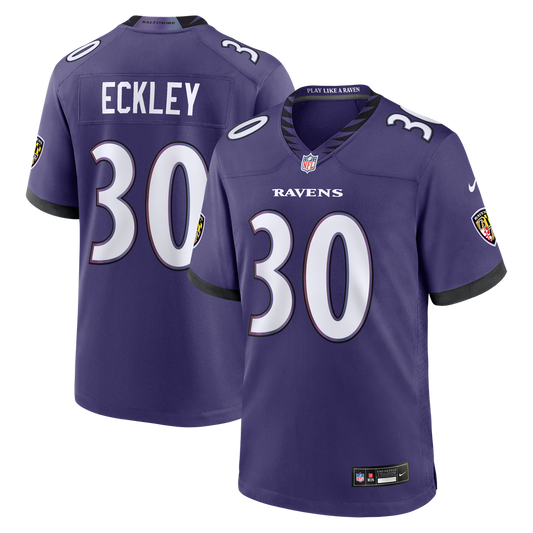 Men's Baltimore Ravens Ryan Eckley Nike Purple Team Game Jersey