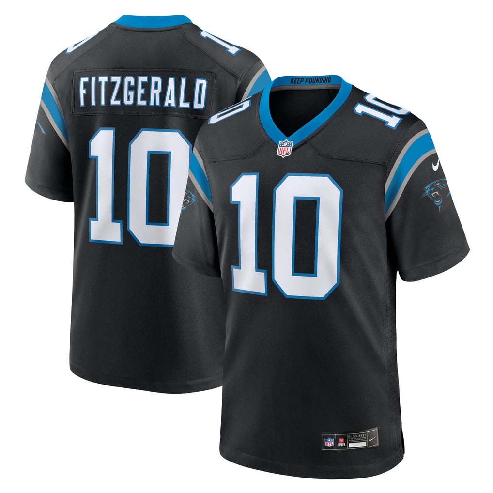 Men's Carolina Panthers Ryan Fitzgerald Nike Black Team Game Jersey - Image 2