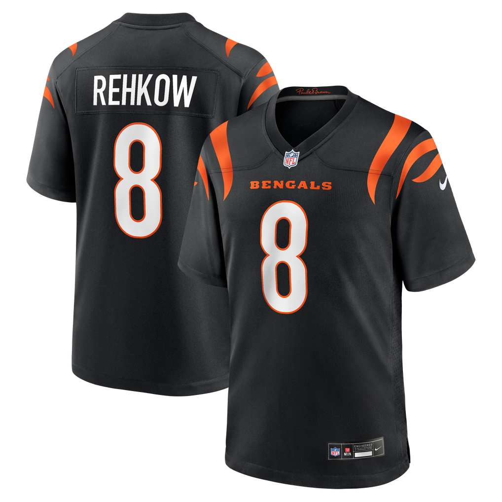 Men's Cincinnati Bengals Ryan Rehkow Nike Black Game Jersey - Image 1