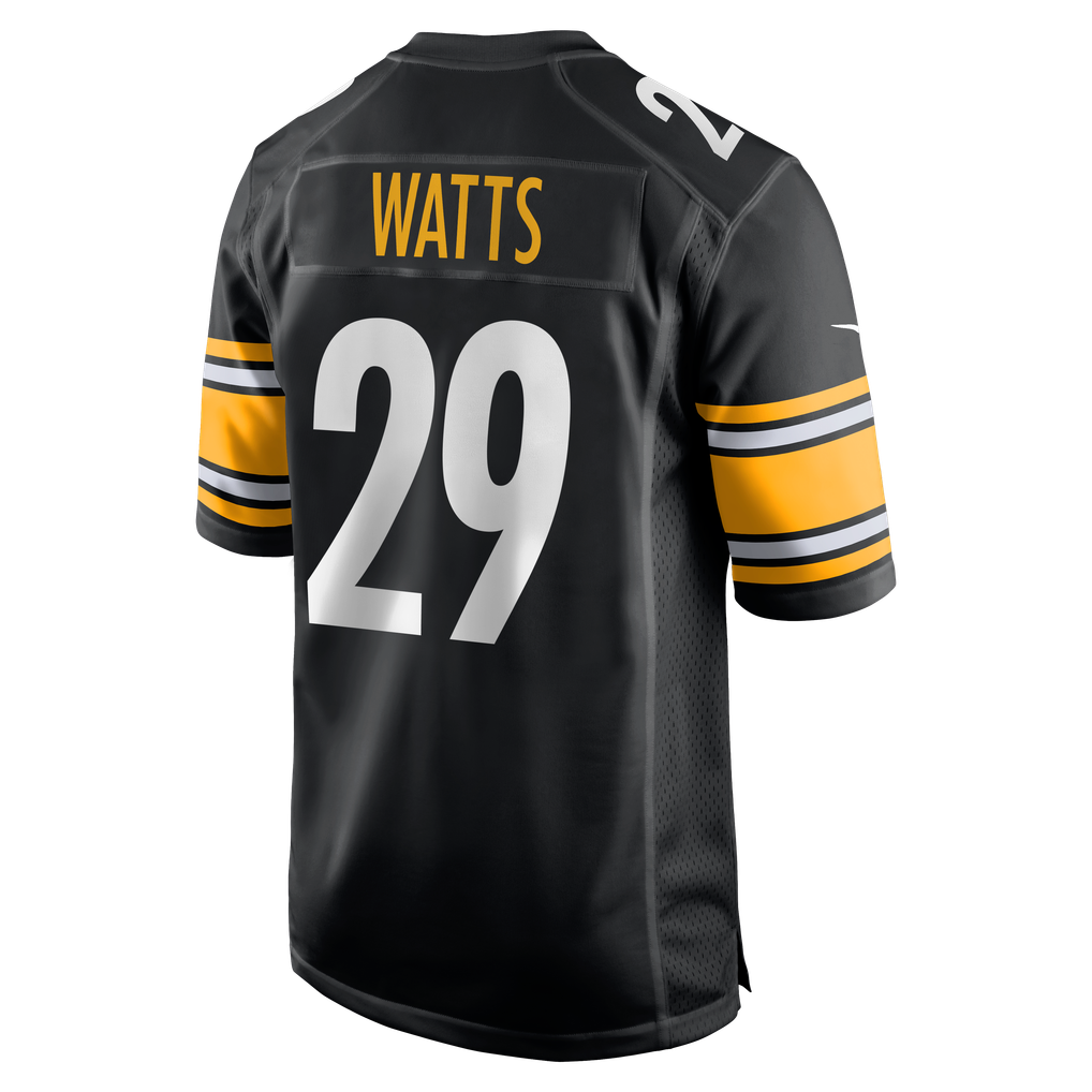 Men's Pittsburgh Steelers Ryan Watts Nike  Black  Game Jersey - Image 4