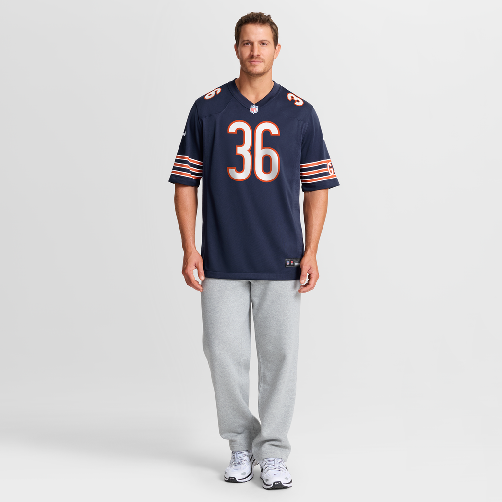 Men's Chicago Bears Salvon Ahmed Nike Navy Team Game Jersey - Image 3