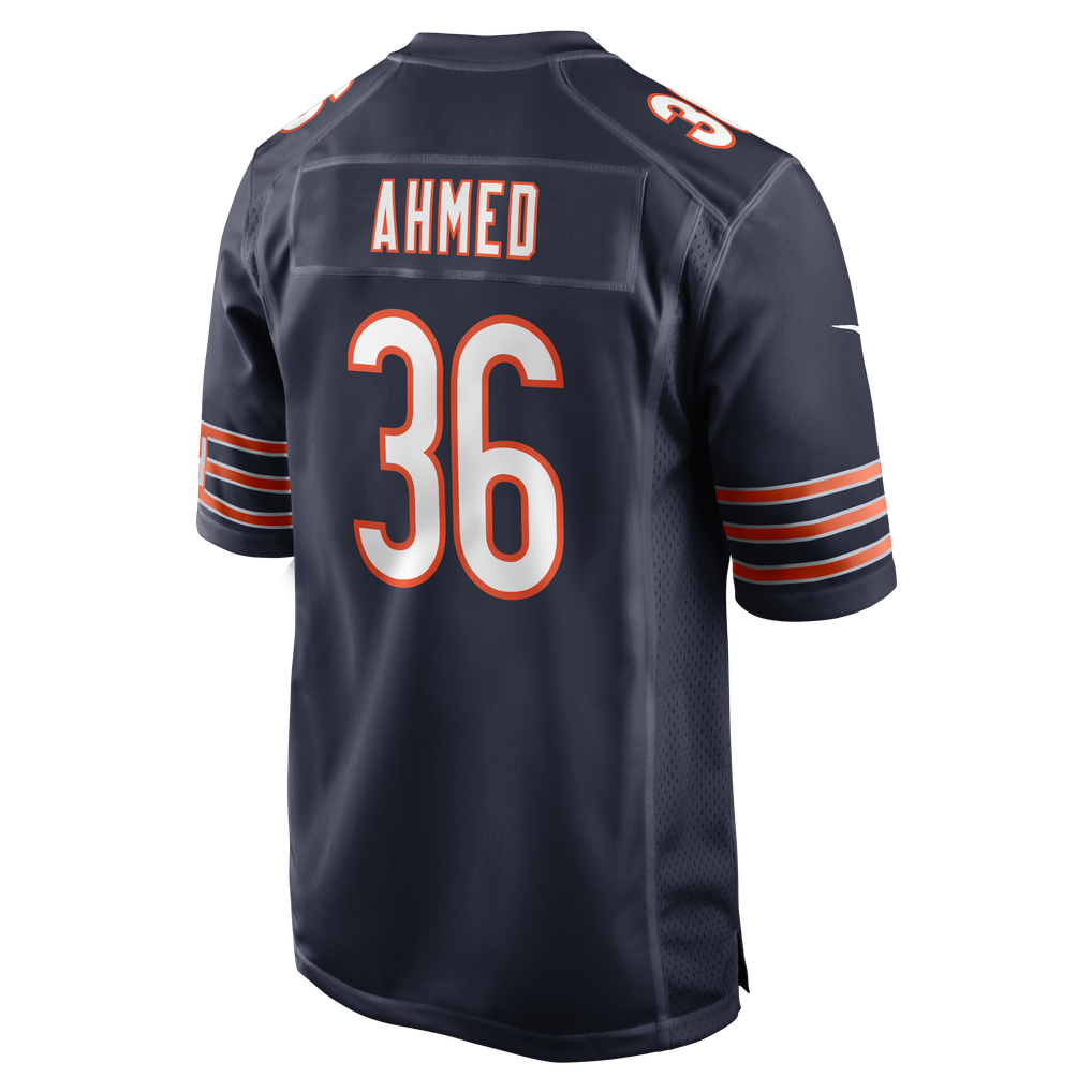 Men's Chicago Bears Salvon Ahmed Nike Navy Team Game Jersey - Image 6