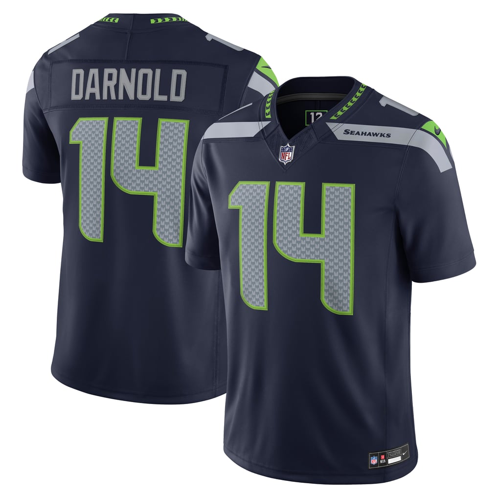 Men's Seattle Seahawks Sam Darnold Nike College Navy Team Vapor F.U.S.E. Stitched Limited Jersey - Image 2