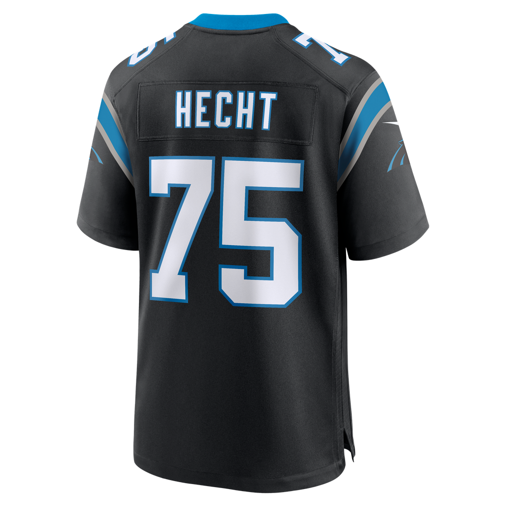 Men's Carolina Panthers Sam Hecht Nike Black Team Game Jersey - Image 4
