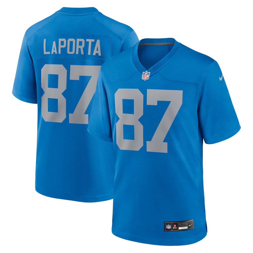 Men's Detroit Lions Sam LaPorta Nike  Blue Alternate Game Jersey - Image 2