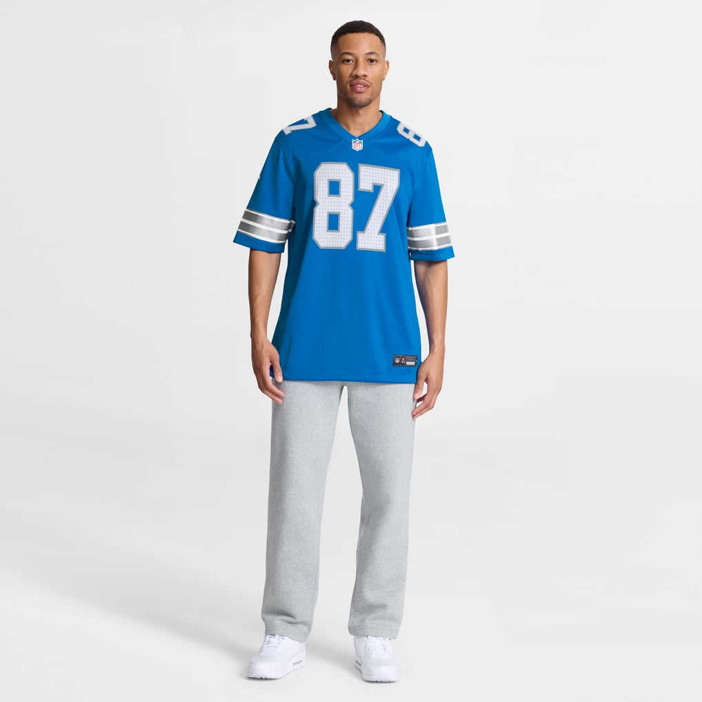 Men's Detroit Lions Sam LaPorta Nike Blue Game Jersey - Image 5