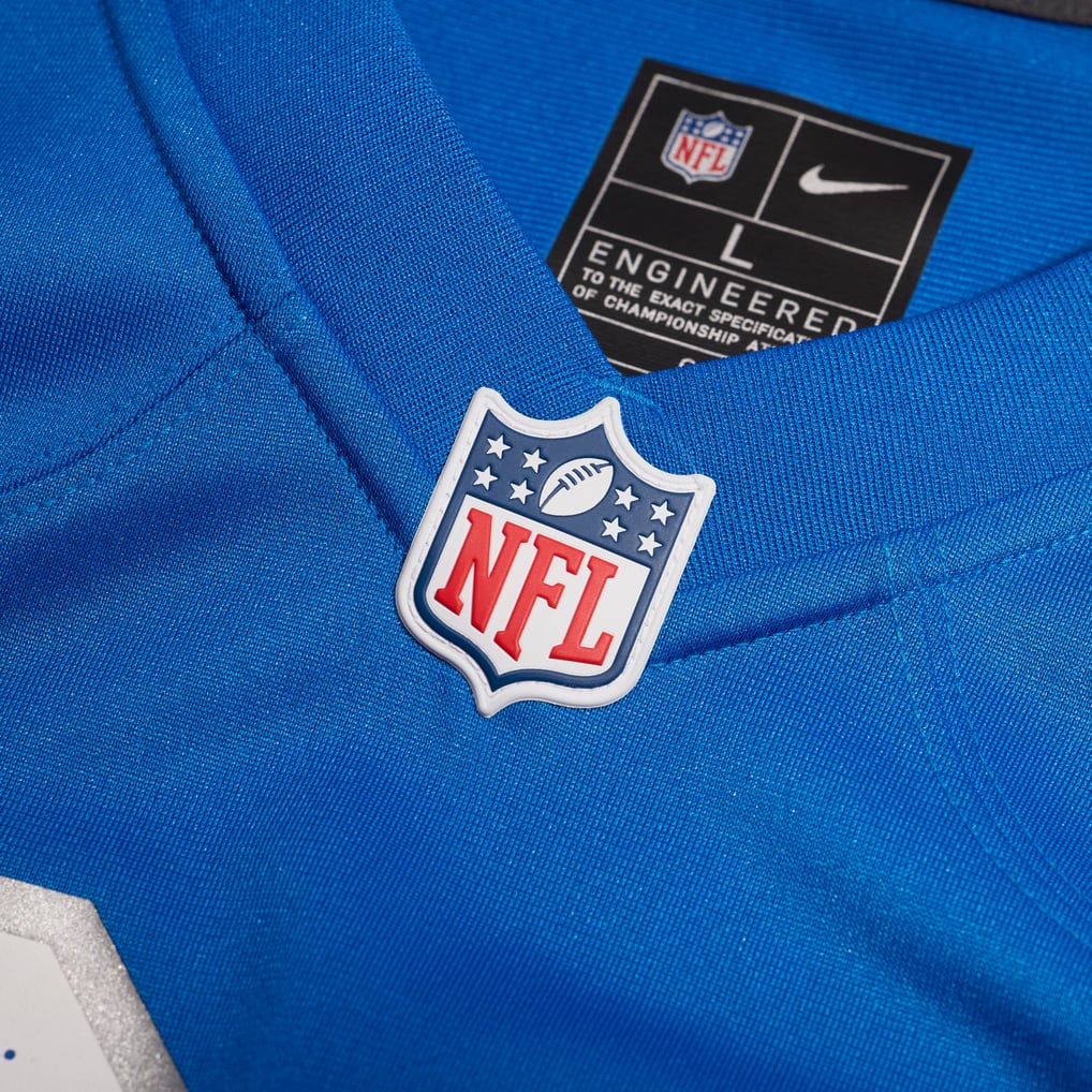 Men's Detroit Lions Sam LaPorta Nike Blue Game Jersey - Image 7
