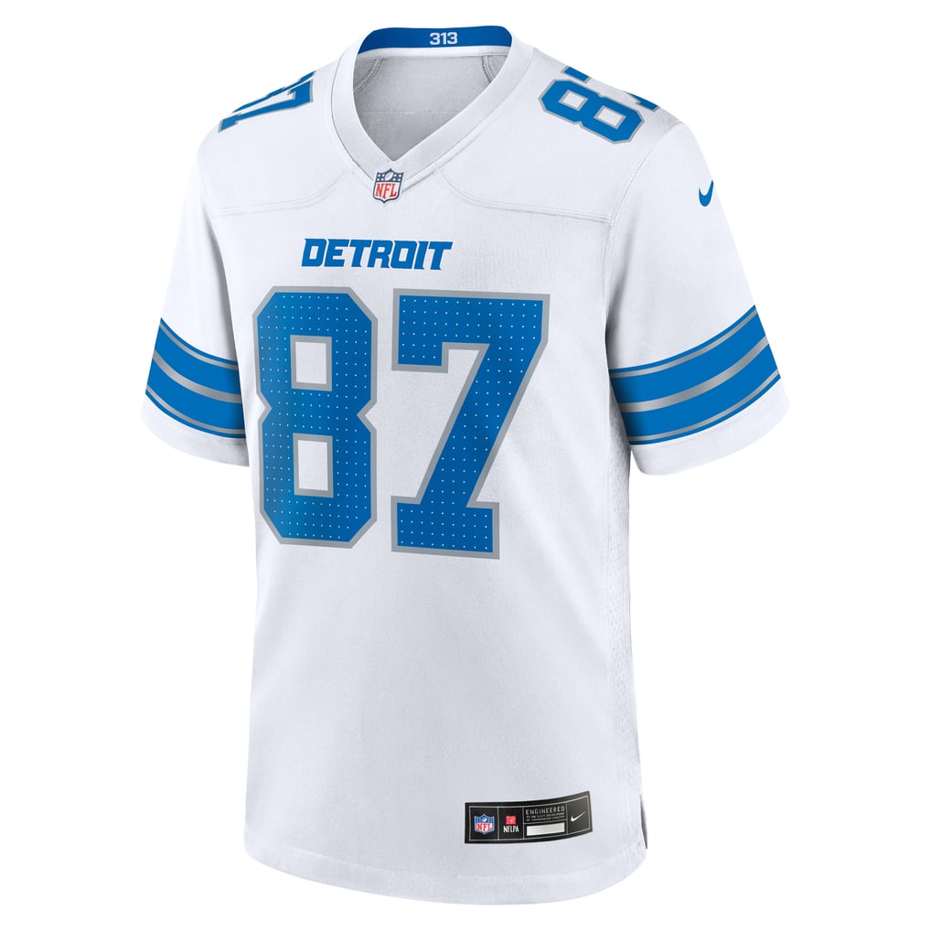Men's Detroit Lions Sam LaPorta Nike  White White Game Jersey - Image 3