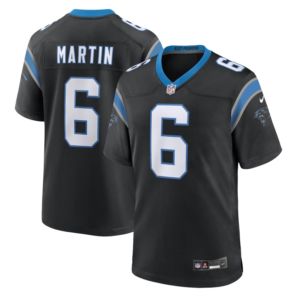 Men's Carolina Panthers Sam Martin Nike Black Team Game Jersey - Image 1