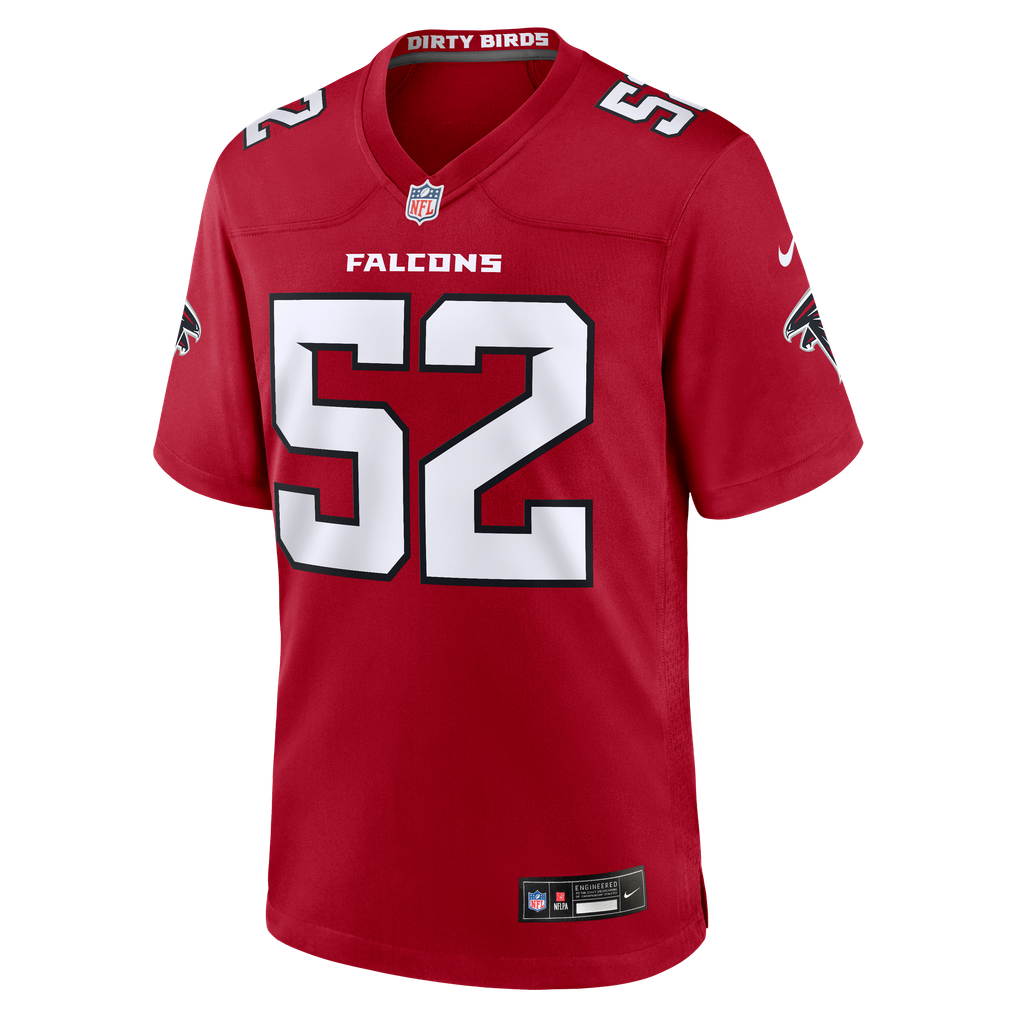 Men's Atlanta Falcons Samson Ebukam Nike Red Team Game Jersey