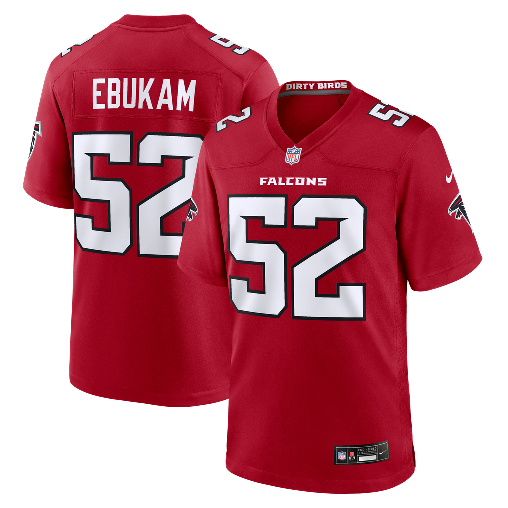 Men's Atlanta Falcons Samson Ebukam Nike Red Team Game Jersey
