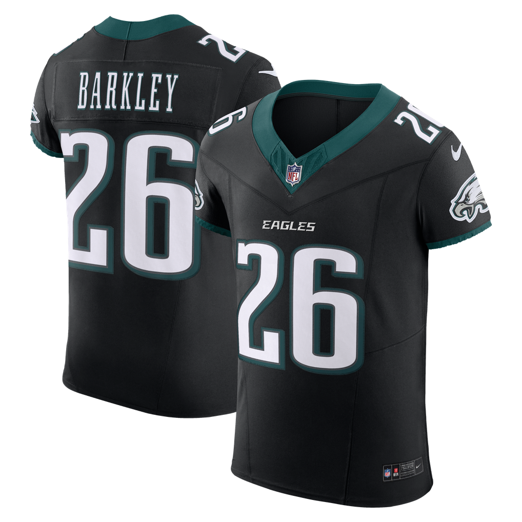Men's Philadelphia Eagles Saquon Barkley Nike Black Alternate Vapor F.U.S.E. Elite Jersey - Image 2