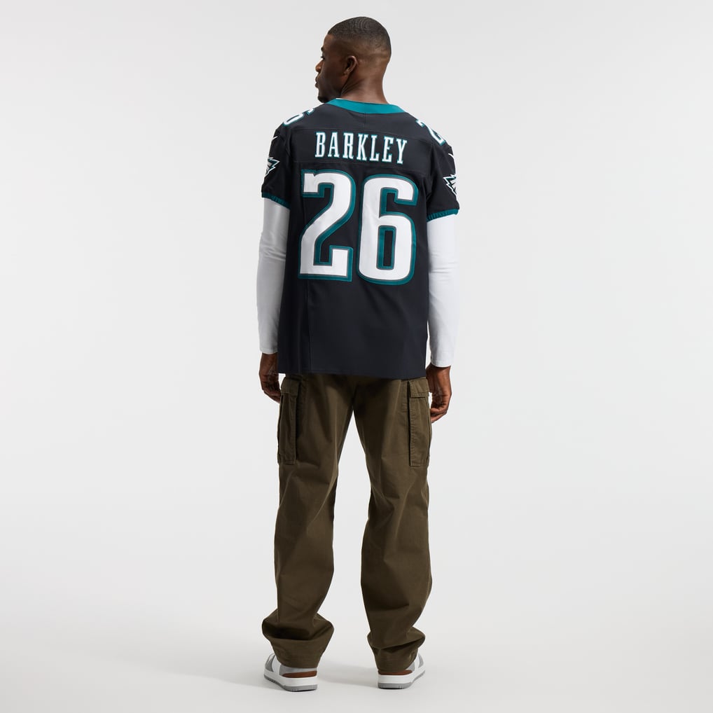 Men's Philadelphia Eagles Saquon Barkley Nike Black Alternate Vapor F.U.S.E. Elite Jersey - Image 6